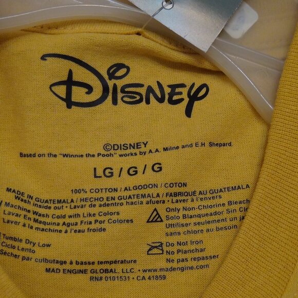Disney Winnie the Pooh and Piglet T-shirt Yellow Women's Large - Picture 13 of 16